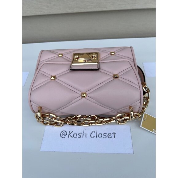 Michael Kors Crossbody Serena Small Flap Shoulder Bag Purse Powder Blush - Picture 5 of 11